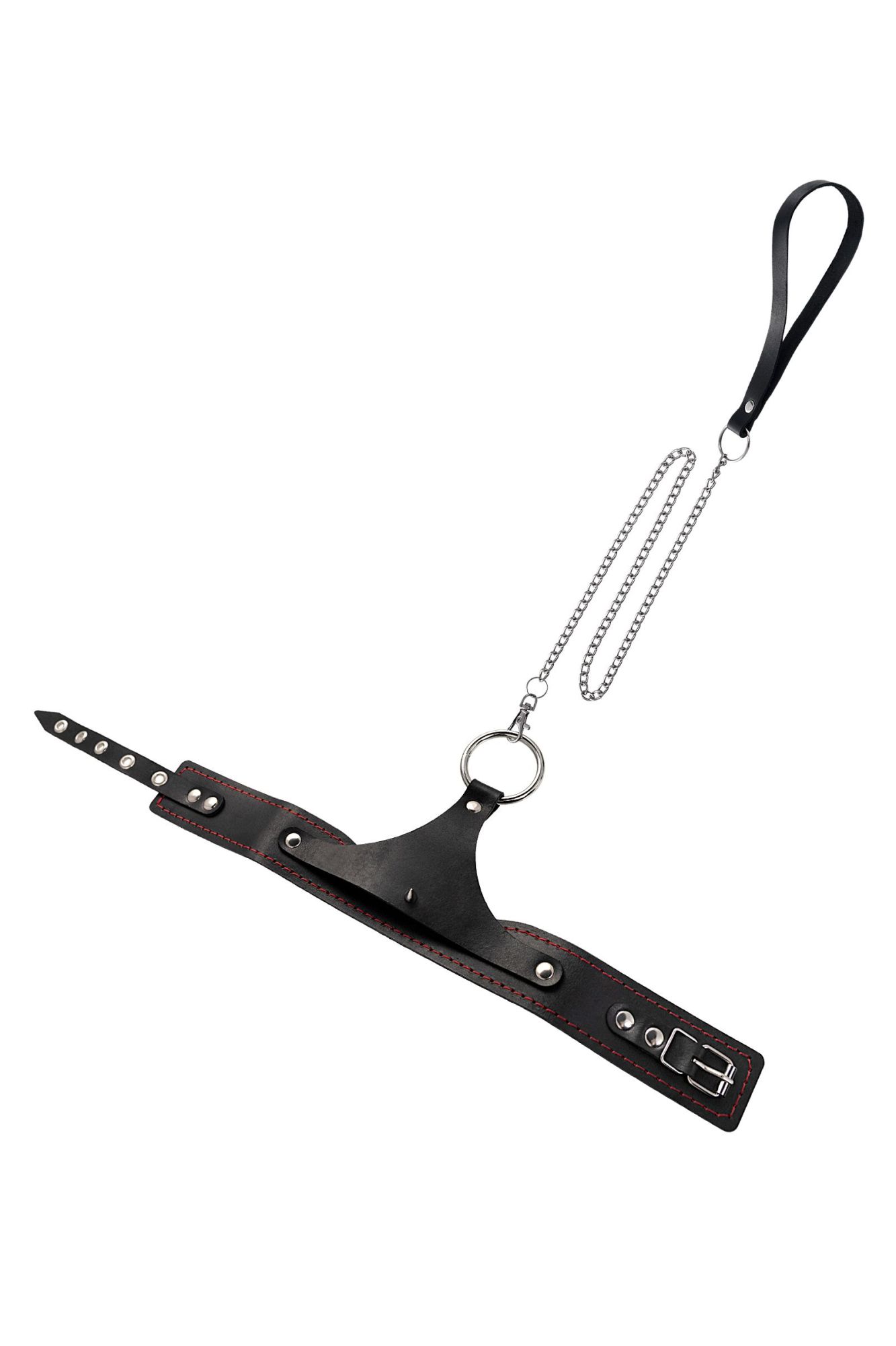 ошейник pecado bdsm, с контрастной строчкой, натуральная кожа, чёрный в Симферополе