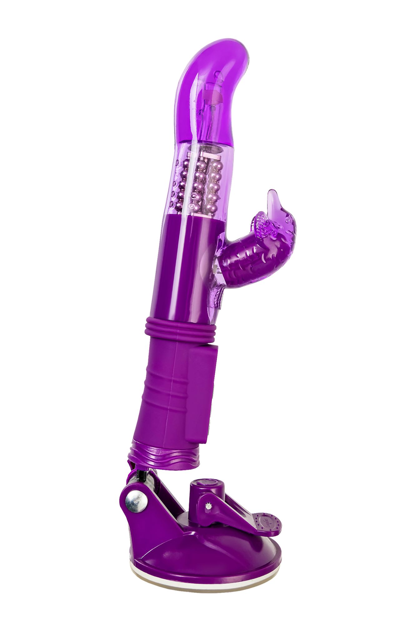 вибратор с клиторальным стимулятором toyfa a-toys, tpr, фиолетовый, 22,5 см в Симферополе