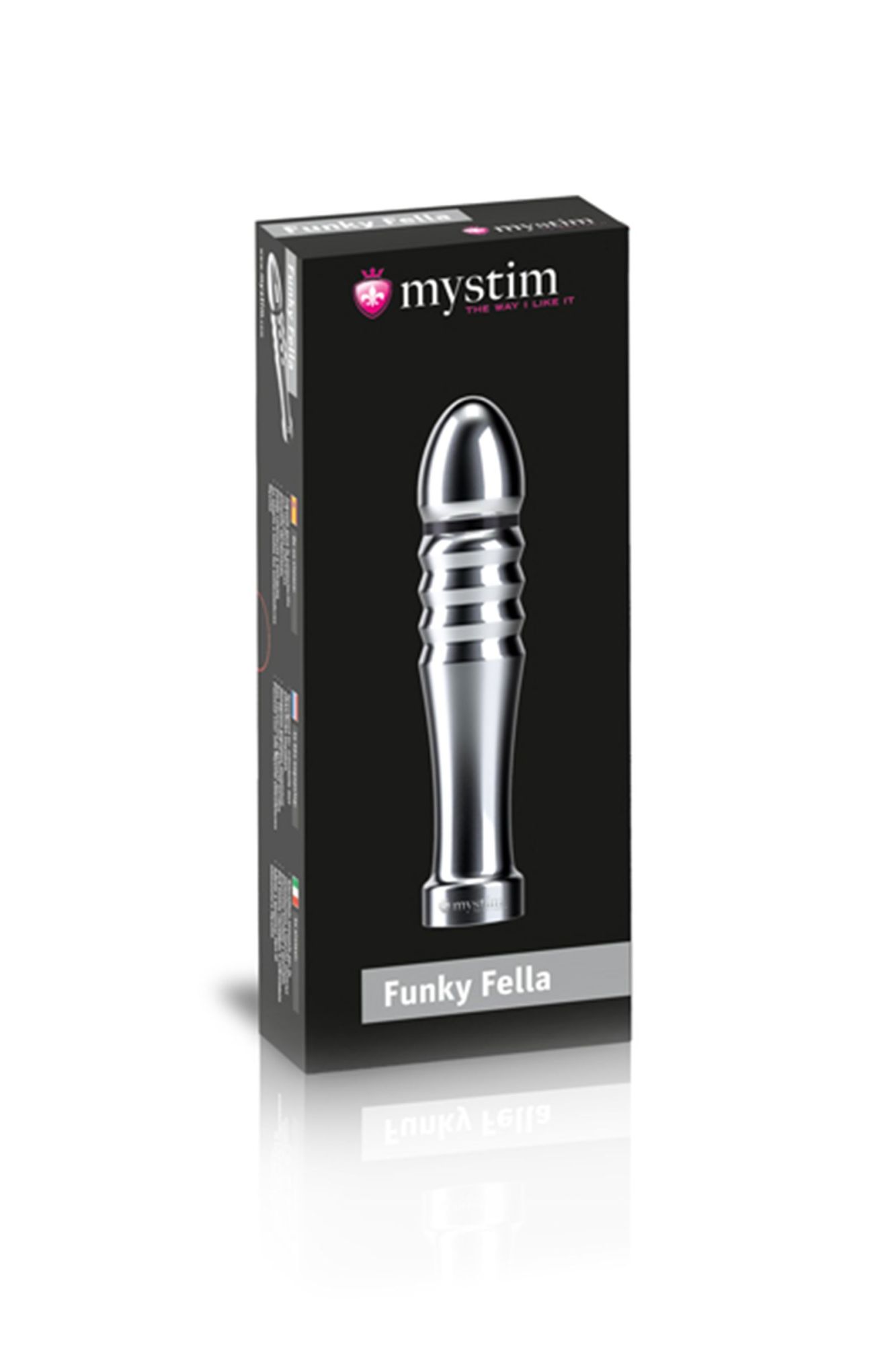 фаллоимитатор mystim funky fella, электростимуляция, хирургическая сталь, серебряный, 13 см в Симферополе