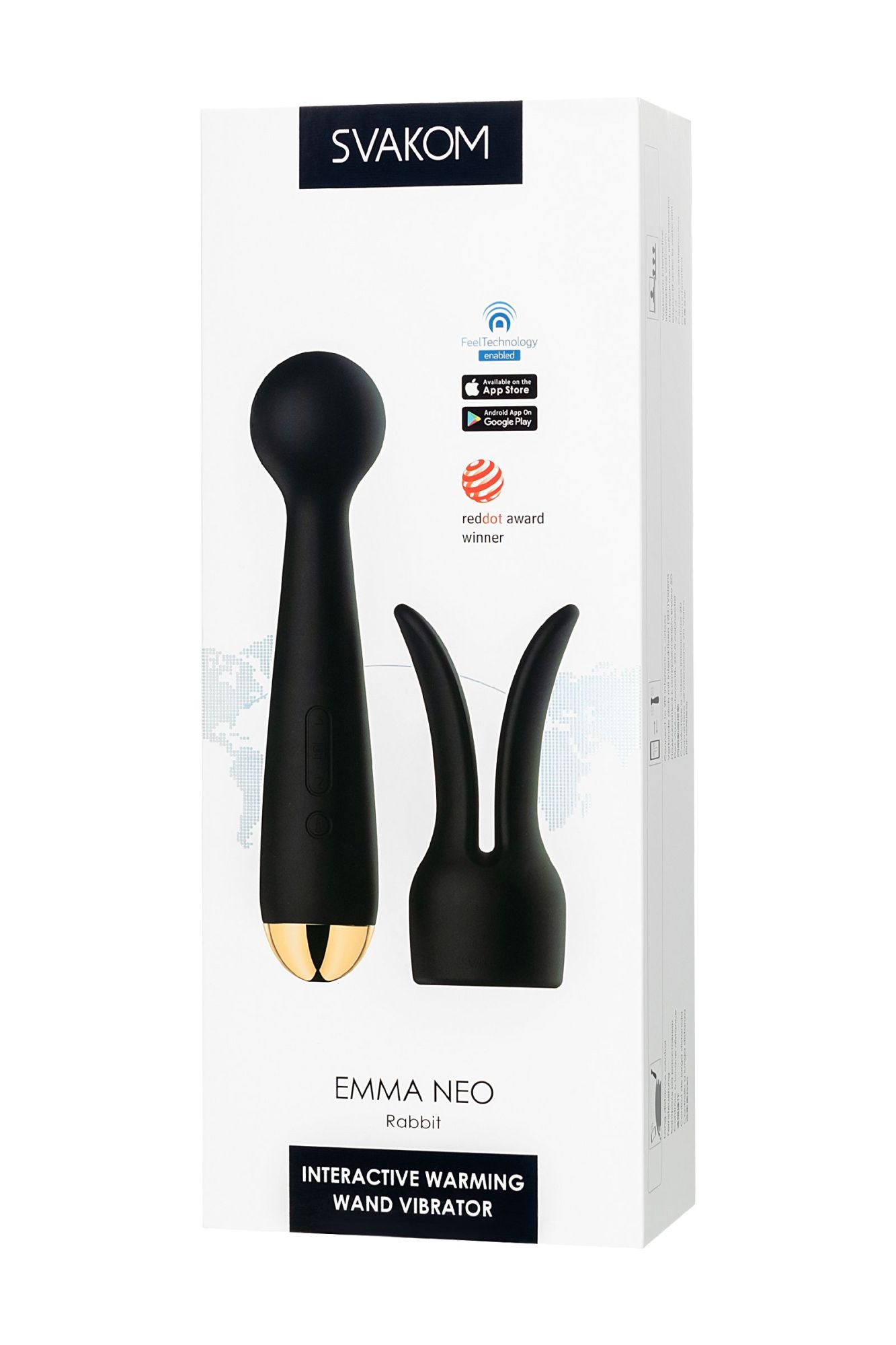 вибратор с насадкой svakom emma neo, силикон, черный, 21 см в Симферополе