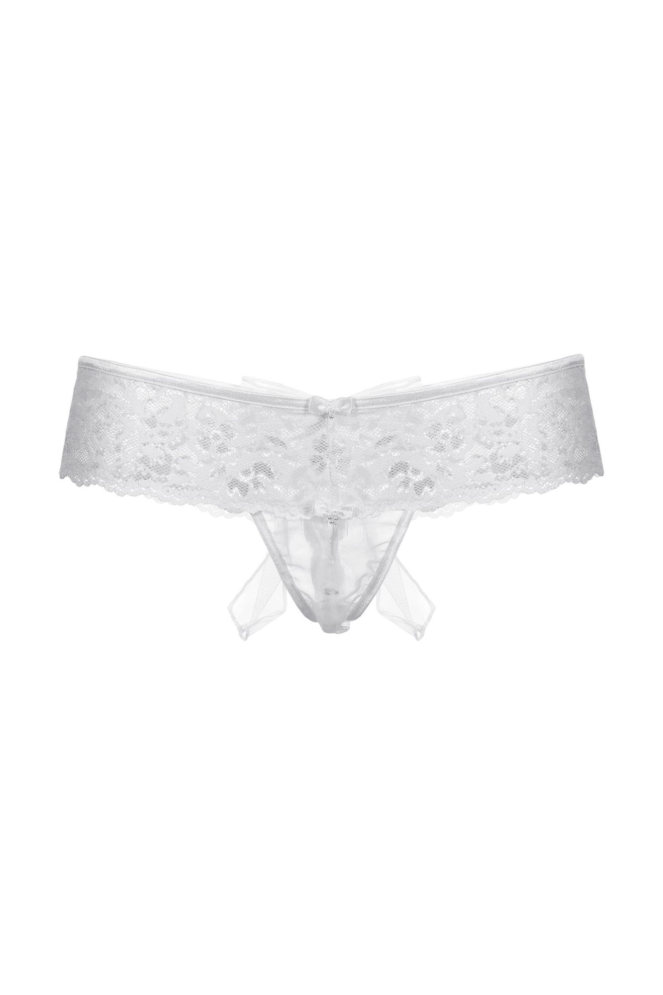 Эротическое шортики с бантиком открытые кружевные softline collection, белый, s/m в Симферополе