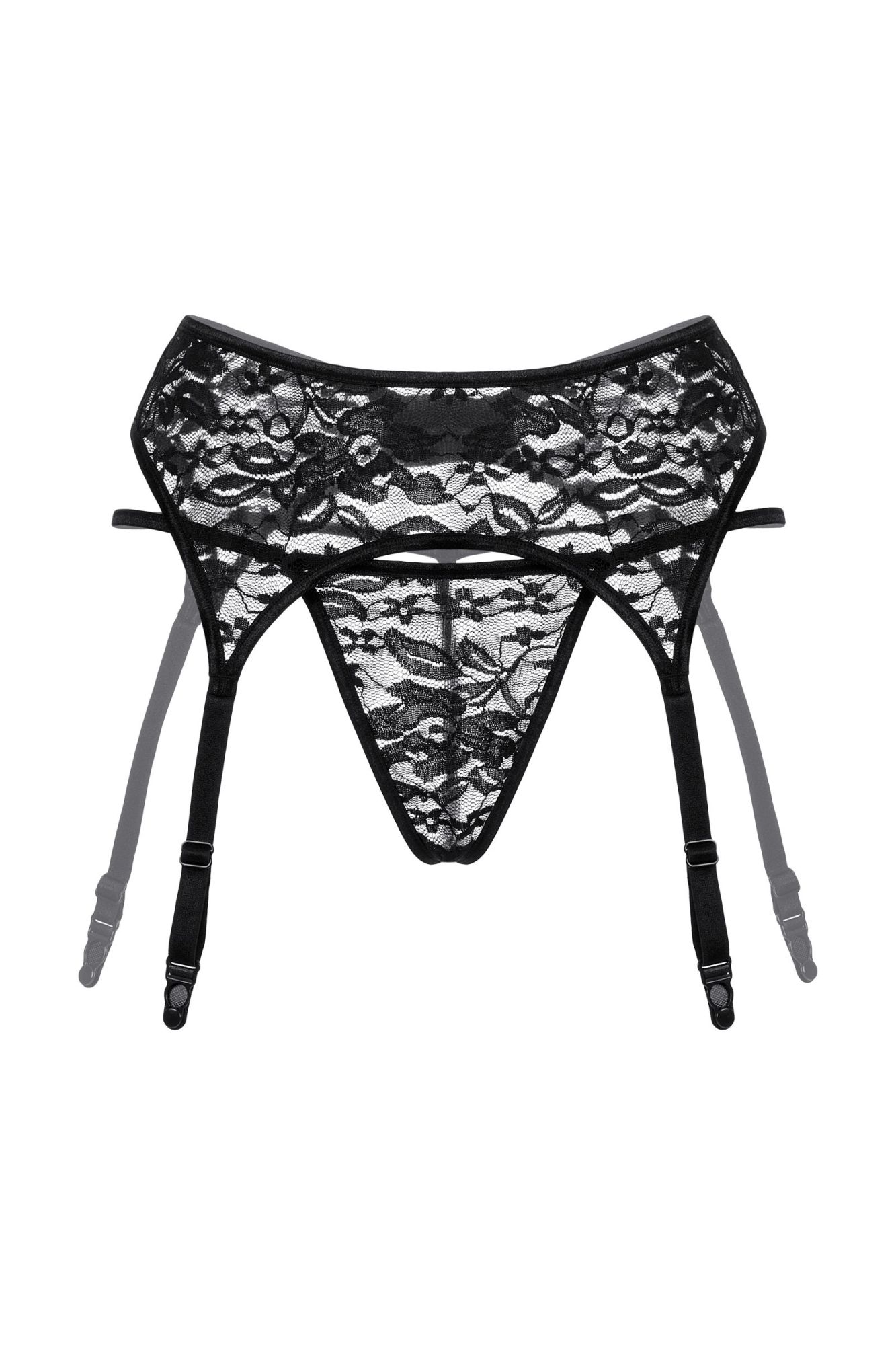 Эротическое пояс для чулок и стринги softline collection из кружева, черный, m/l в Симферополе