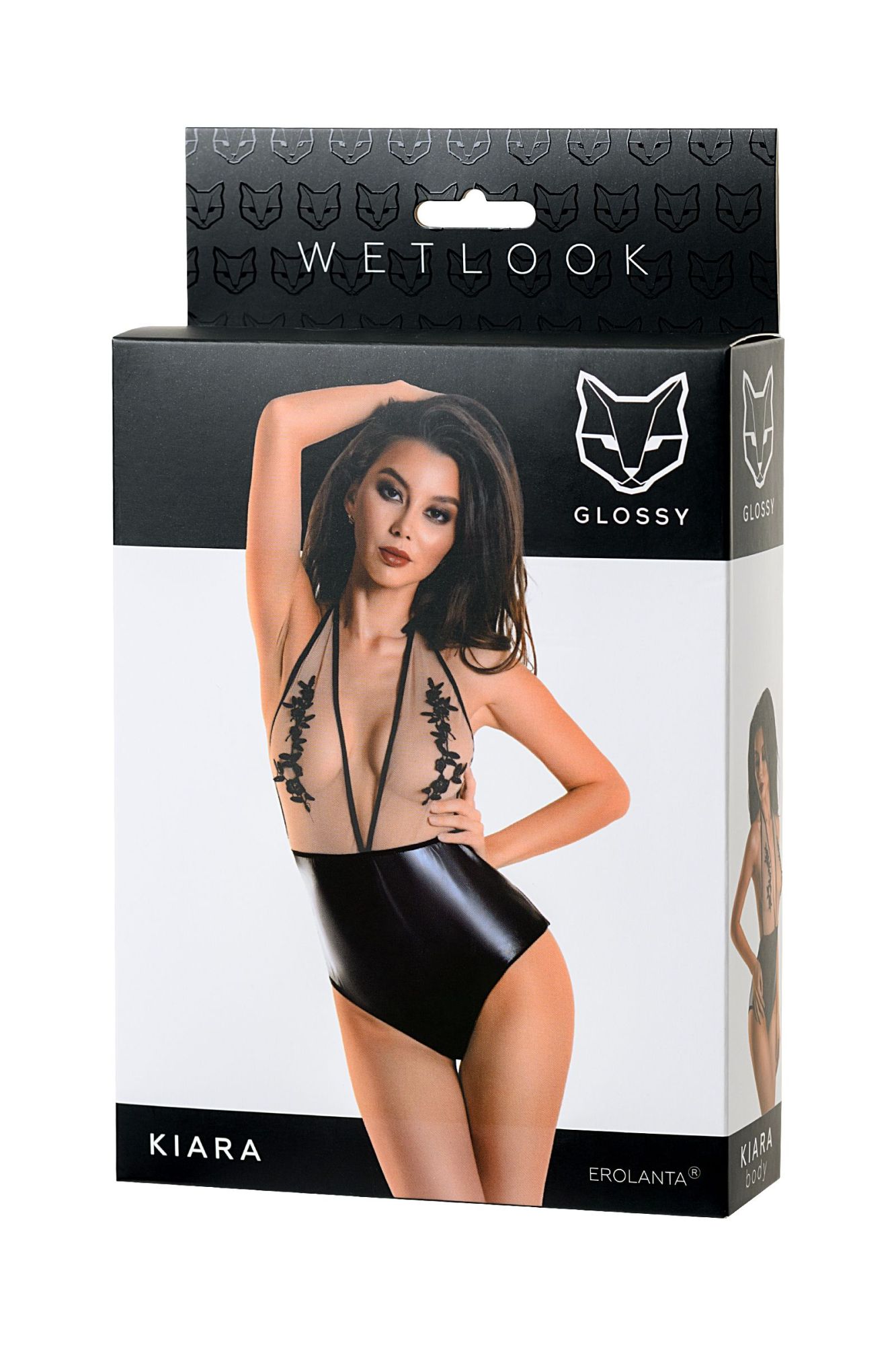 Эротическое боди glossy kiara из материала wetlook, черное, s в Симферополе