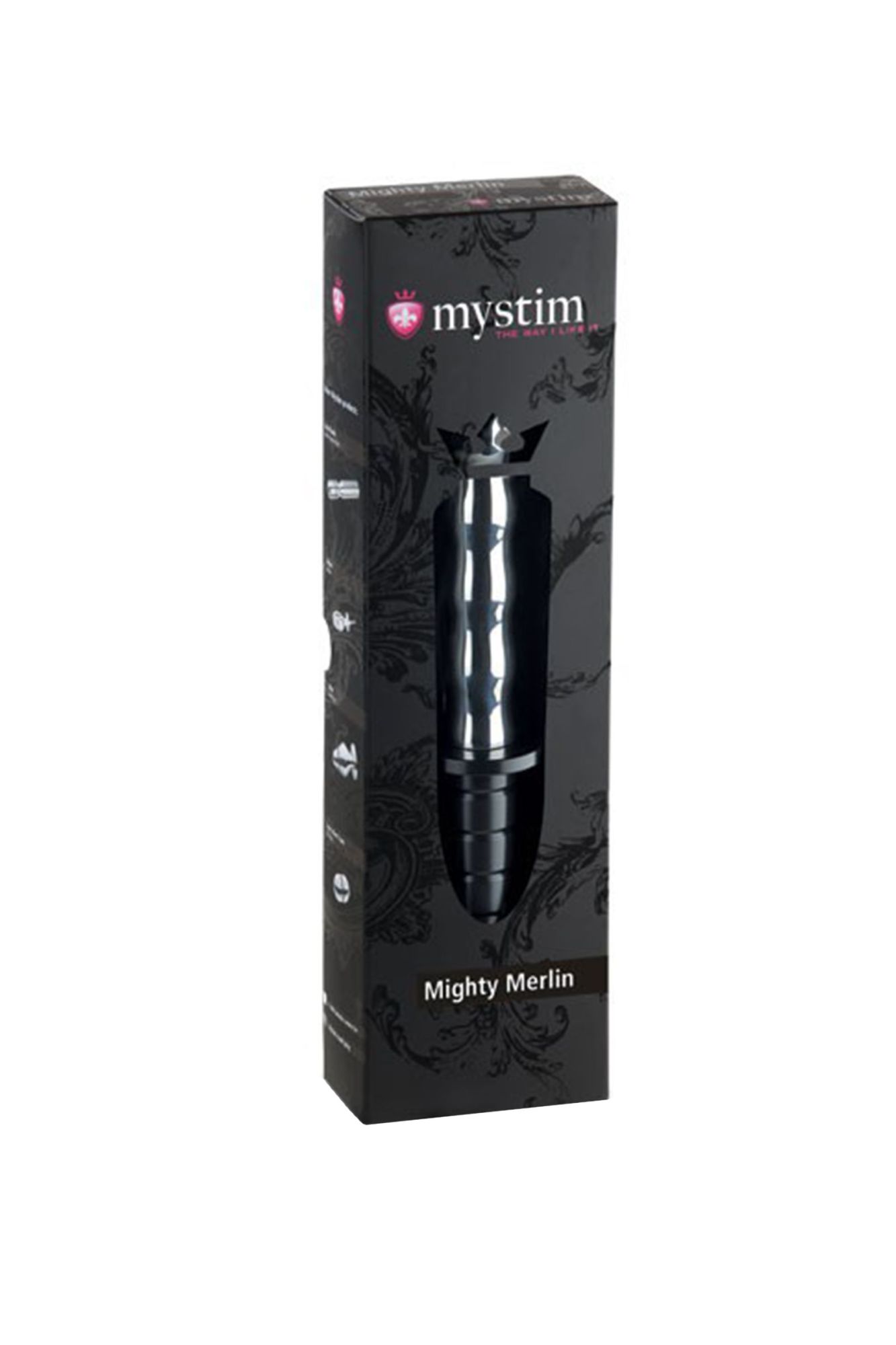 электростимулятор фаллоимитатор mystim mighty merlin, хирургическая сталь, серебряный, 28 см в Симферополе