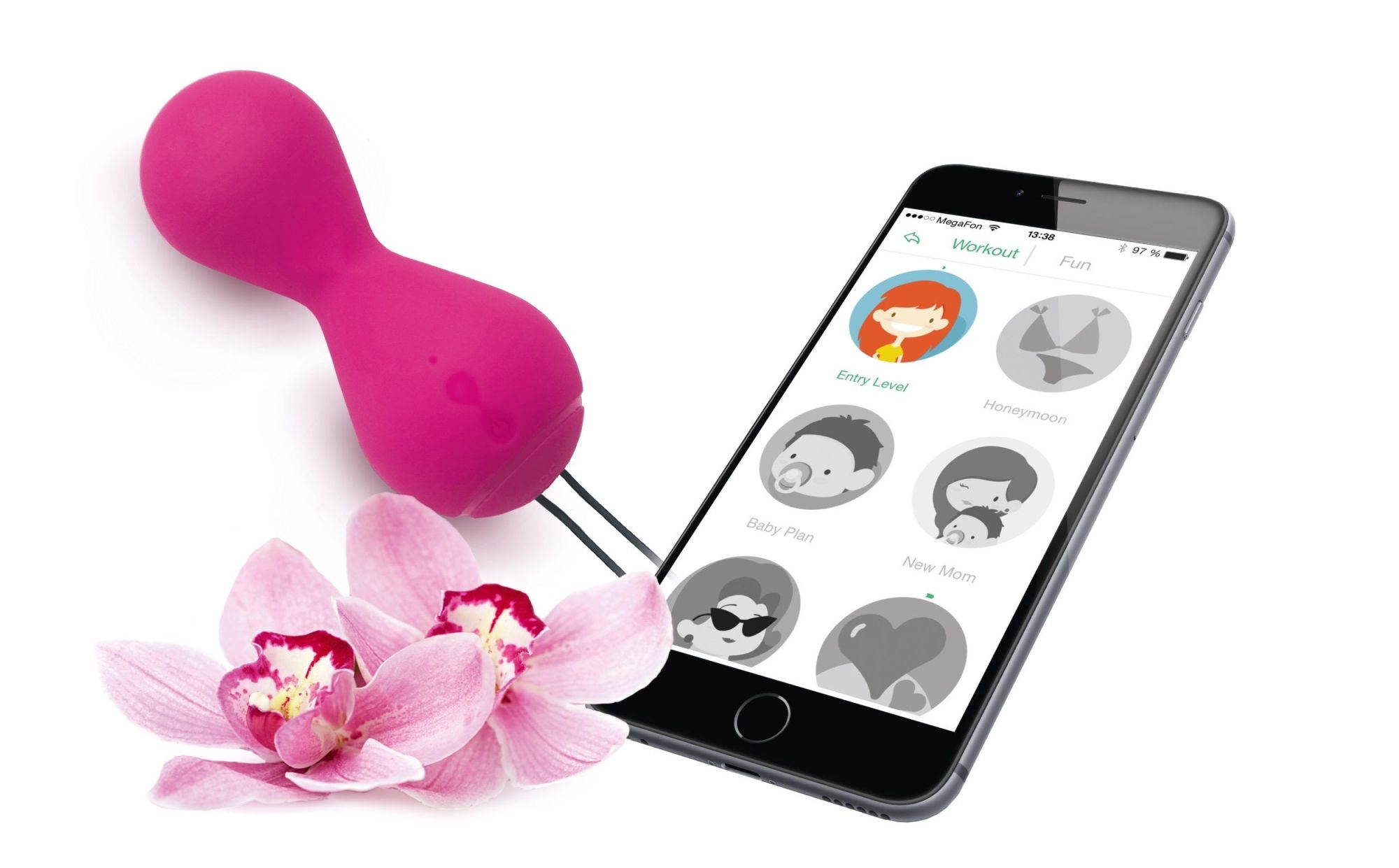 вагинальные шарики с приложением gvibe gballs 2 app, розовые в Симферополе