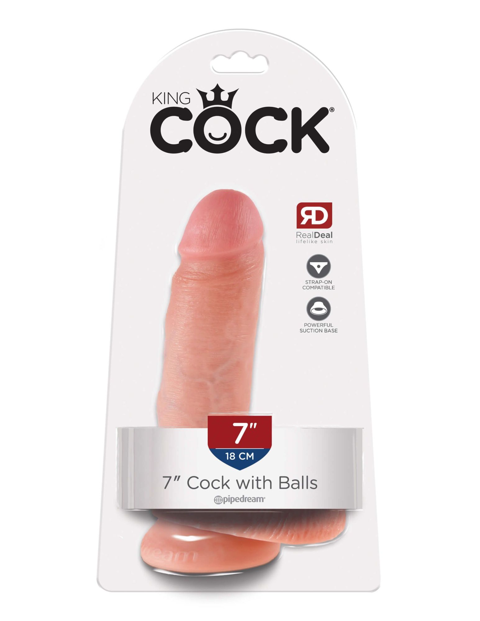 фаллоимитатор king cock 7 inch cock with balls, телесный в Симферополе