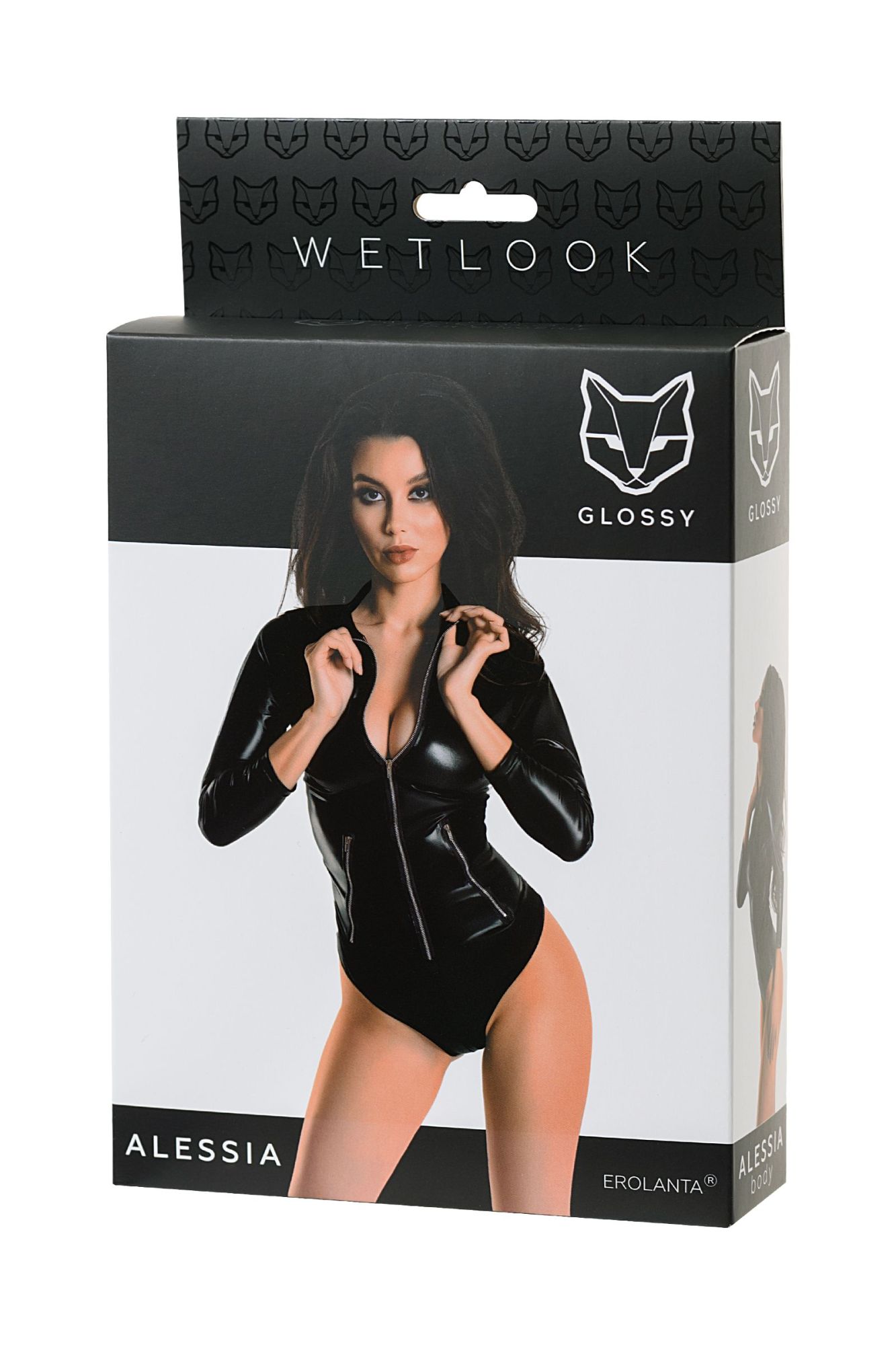 Эротическое боди glossy alessia из материала wetlook на молнии, черное, m в Симферополе