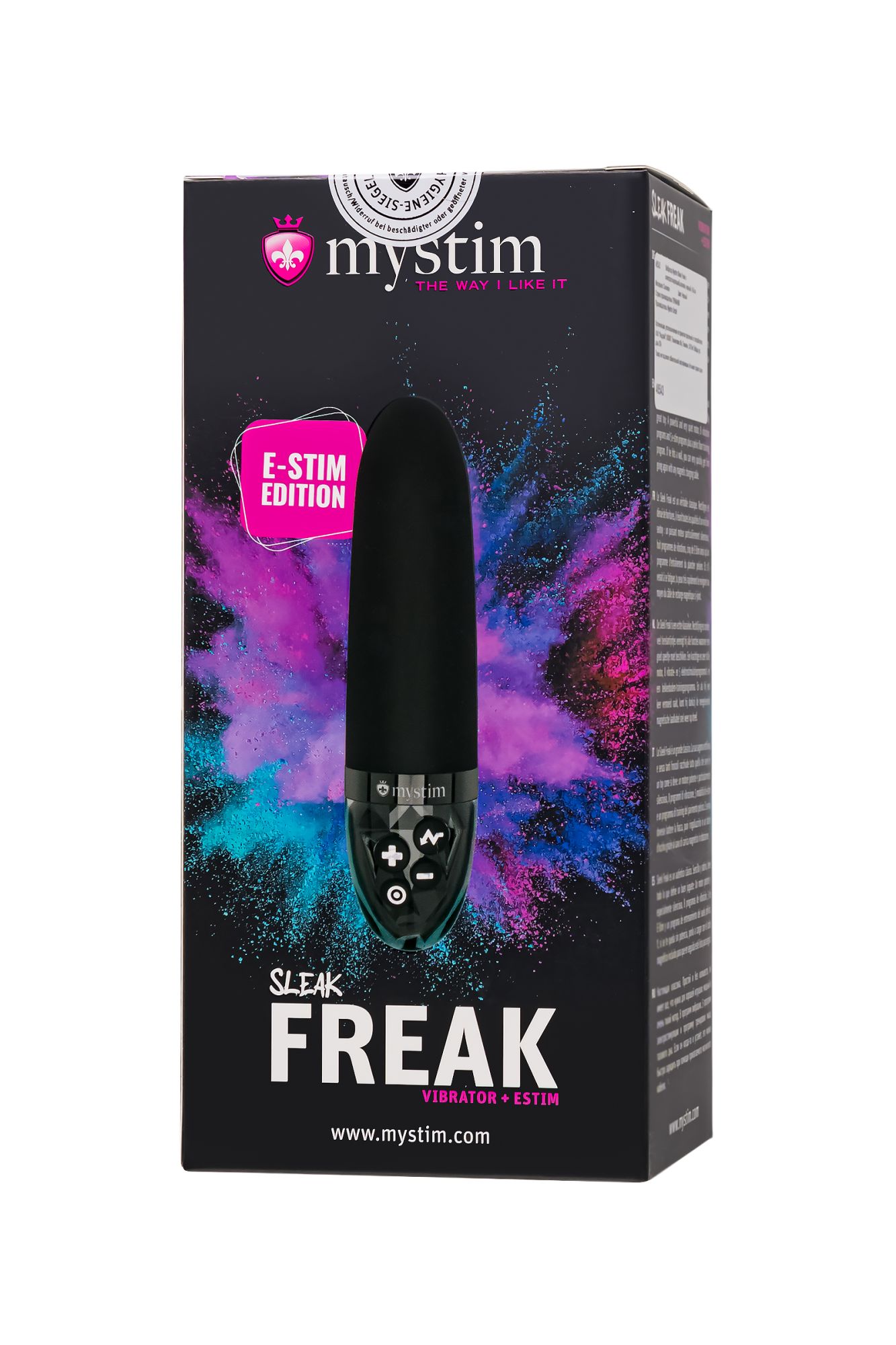 вибратор mystim sleak freak с электростимуляцией,силикон, черный, 14,5 см в Симферополе