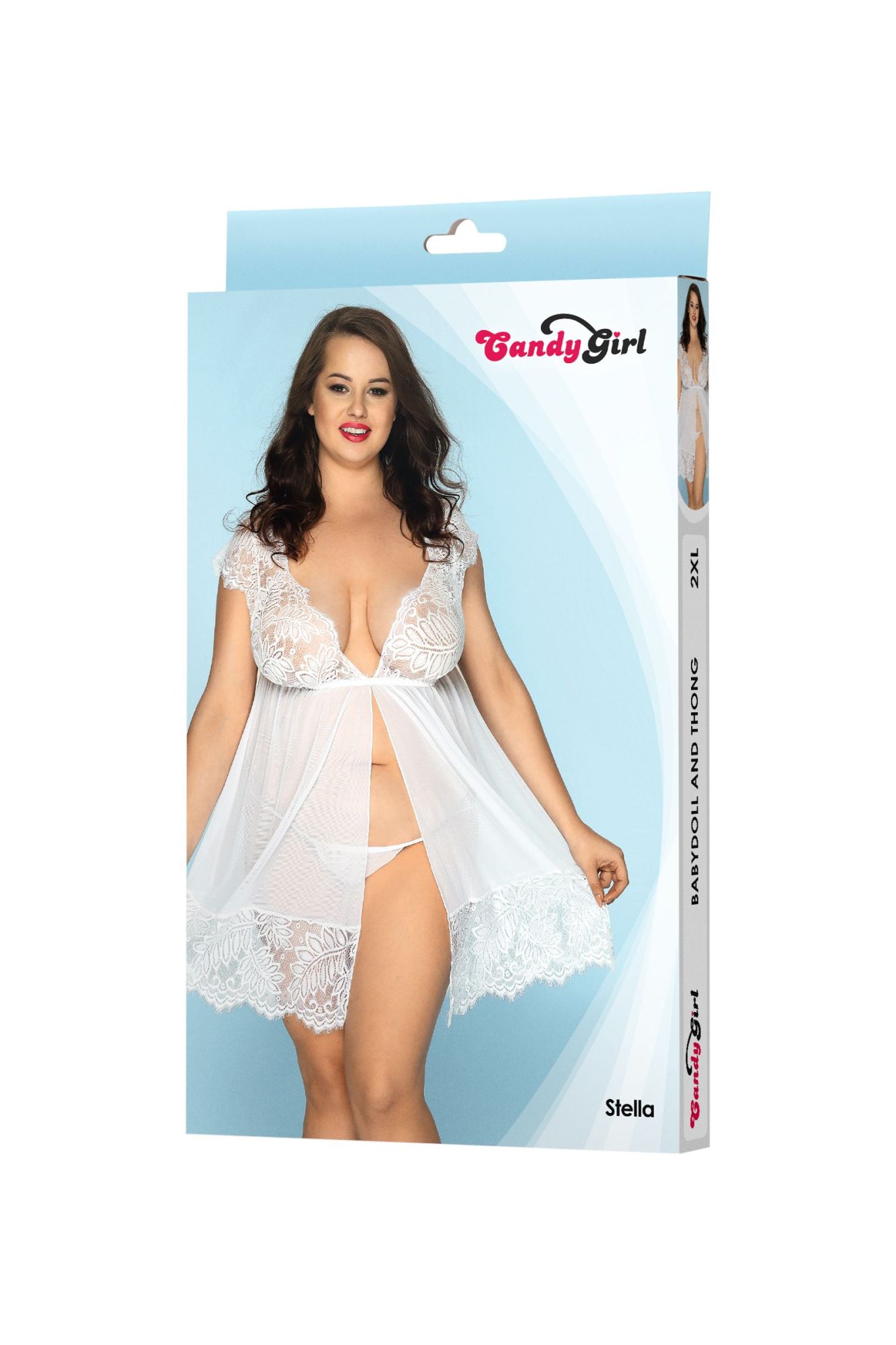 Эротическое комбинация и стринги candy girl stella белые, 2xl в Симферополе