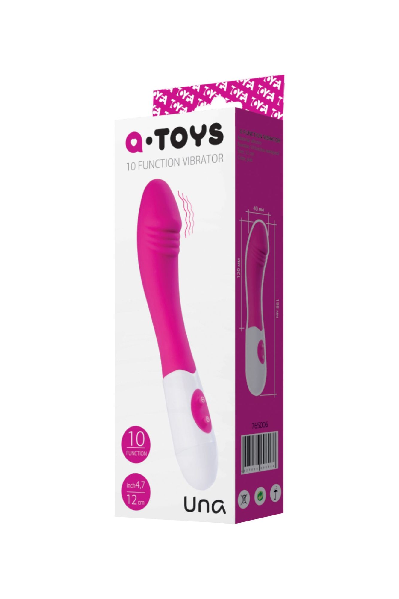 нереалистичный вибратор a-toys by toyfa una, силикон, розовый, 19,8 см в Симферополе