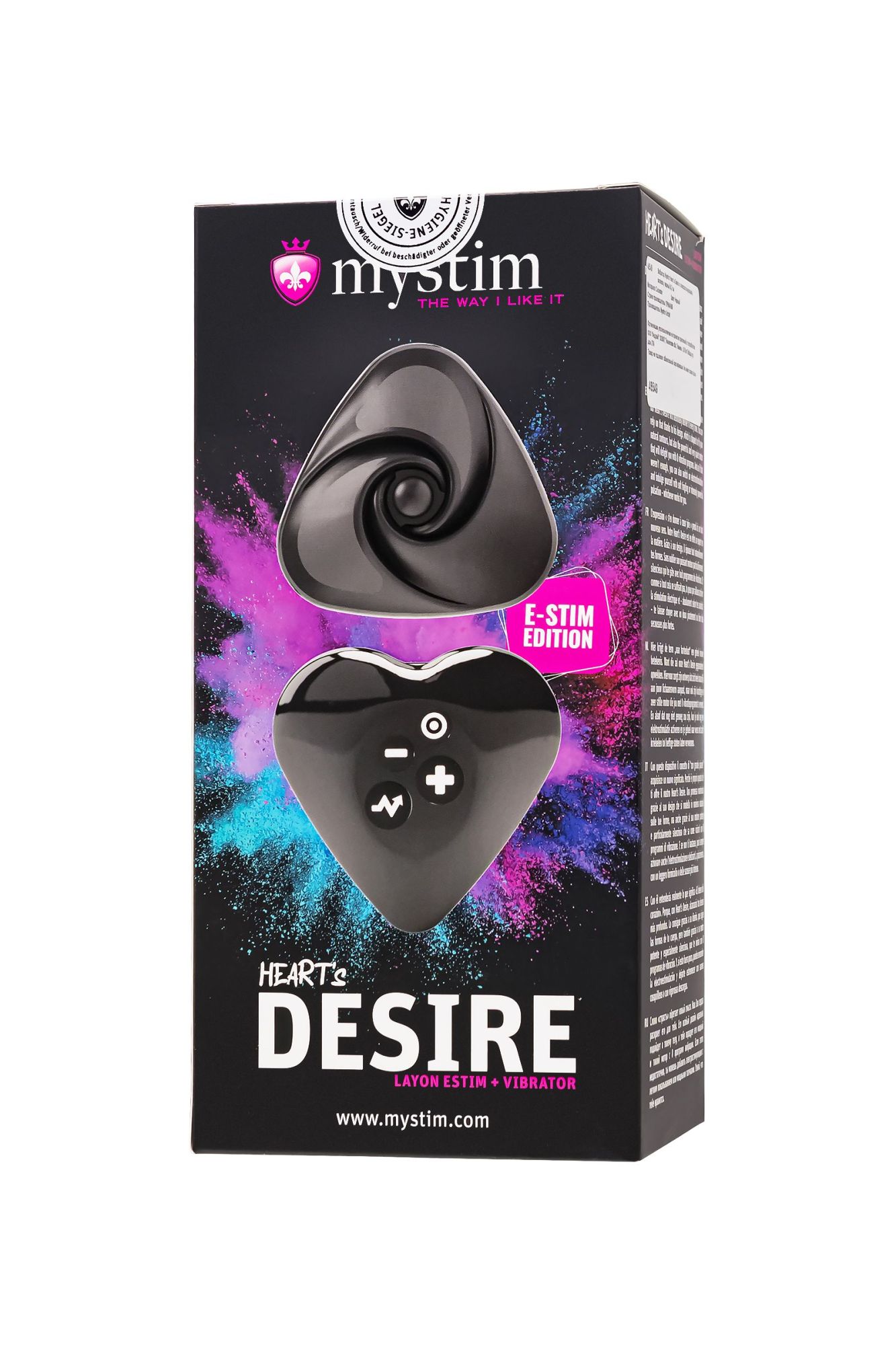 вибратор mystim heart ́s desire с электростимуляцией, силикон, черный, 6,7 см в Симферополе
