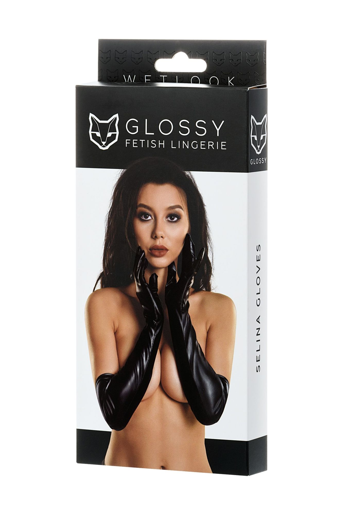 перчатки glossy selina из материала wetlook выше локтя, черный, l в Симферополе