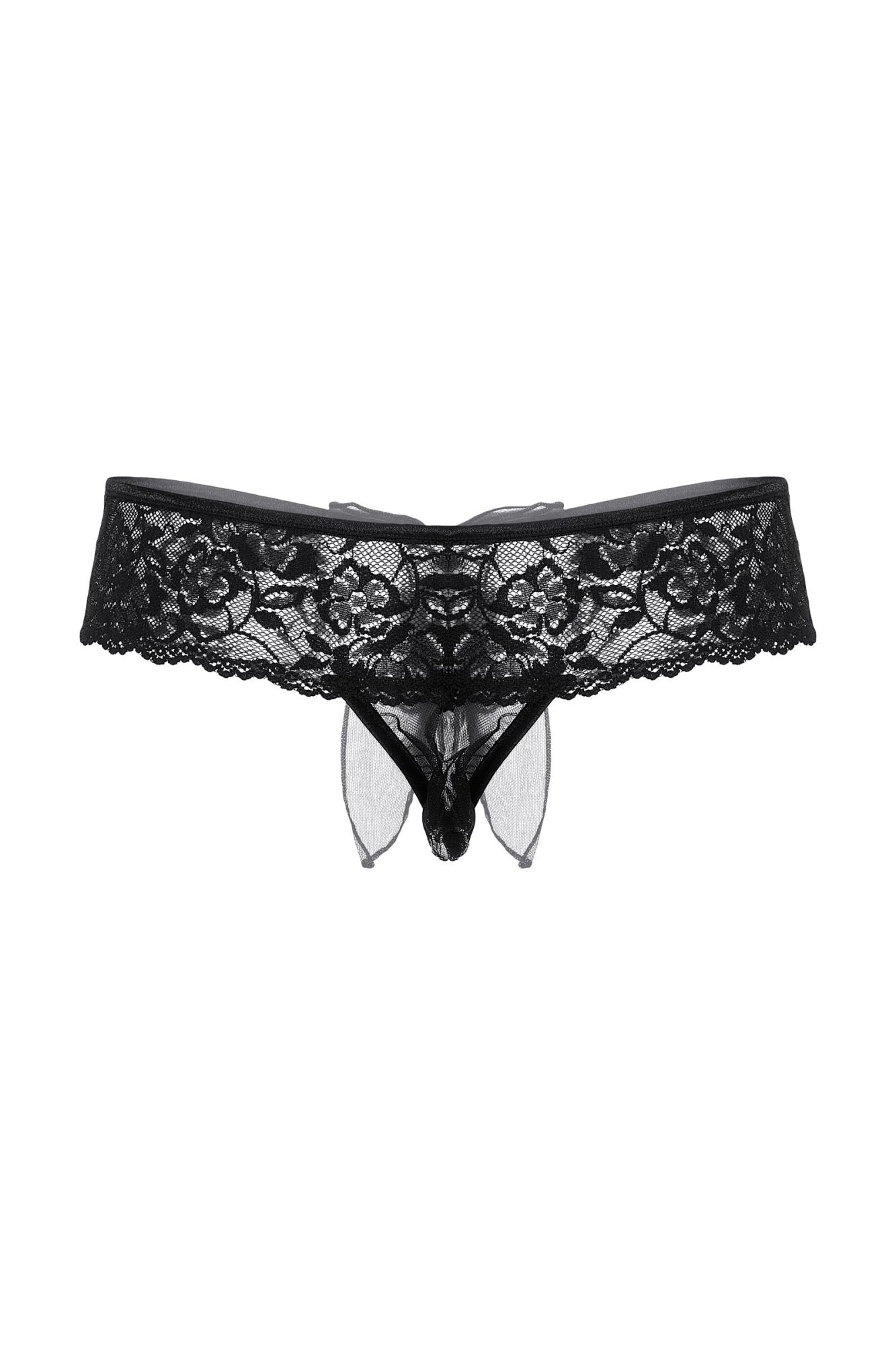 Эротическое шортики с бантиком открытые кружевные softline collection, черный, s/m в Симферополе