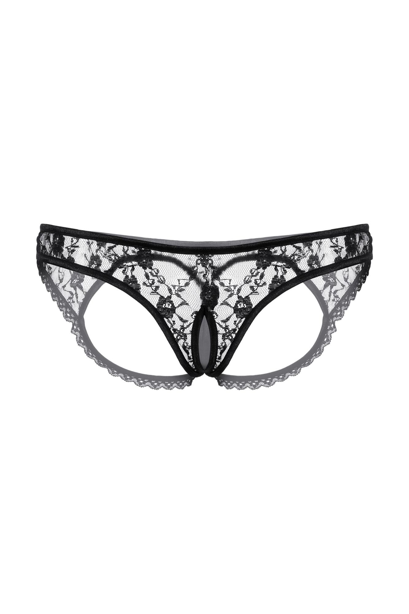 Эротическое трусики с открытыми ягодицами и вырезом softline collection, черный, s/m в Симферополе