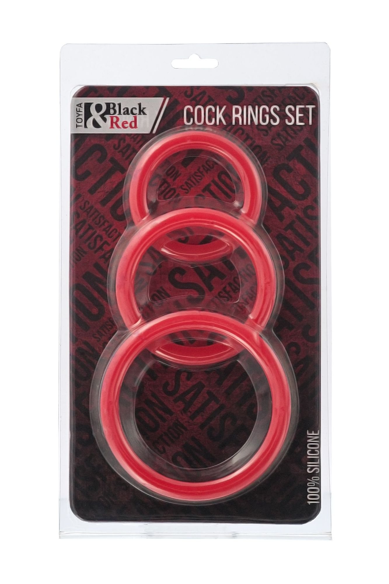 набор эрекционных колец black & red toyfa, силикон, красный в Симферополе