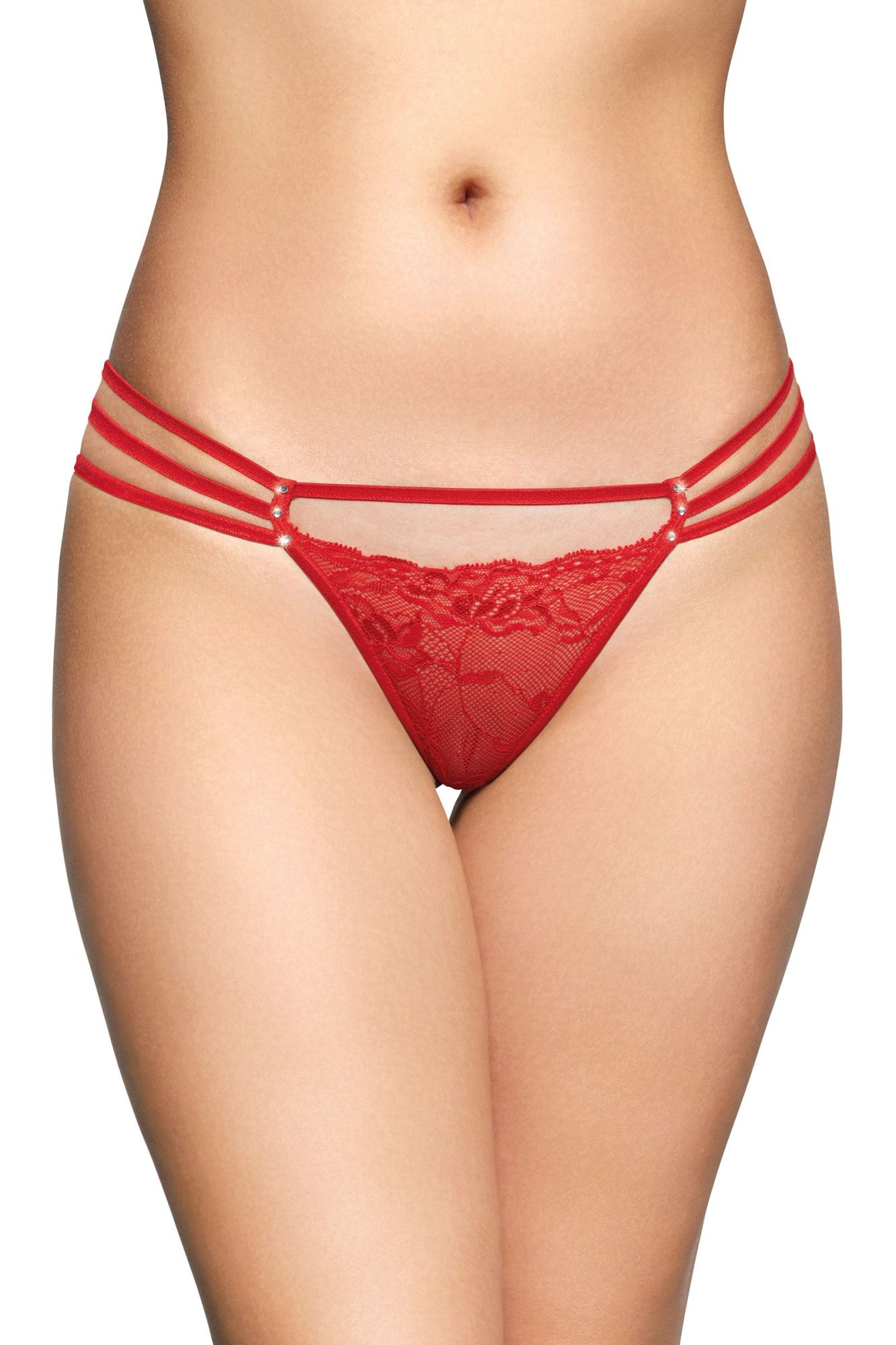 Эротическое стринги со стразами softline collection, красный, s/m в Симферополе
