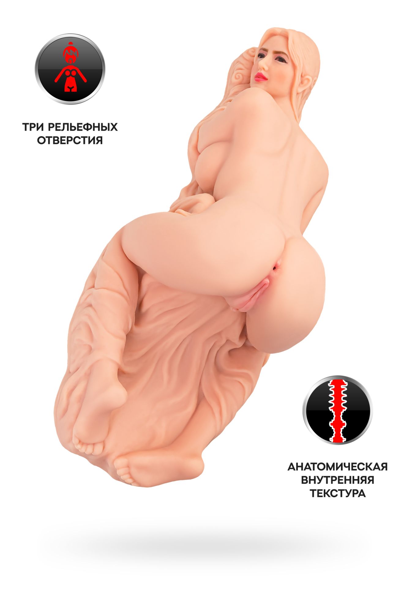 мастурбатор реалистичный kokos valentina, tpr, телесный, 42 см в Симферополе
