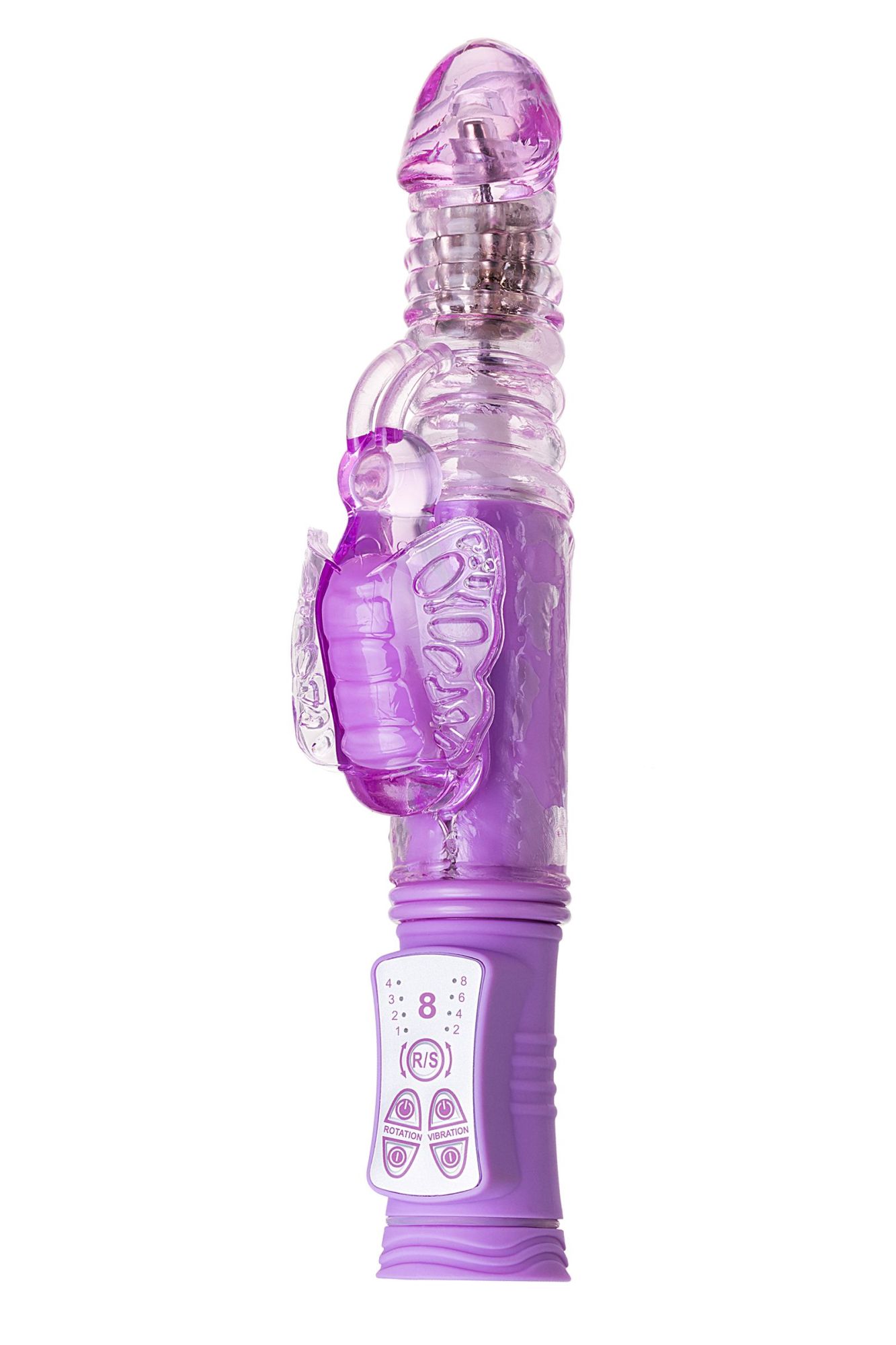 вибратор с клиторальным стимулятором toyfa a-toys serk high-tech fantasy, tpe, фиолетовый, 24,5 см в Симферополе